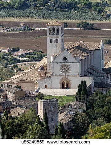 Stock Photo - Basilica of San Francesco, Assisi, Umbria, Italy. Fotosearch
