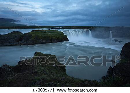 Godafoss at dawn View Large Photo Image Stock Image - Godafoss at dawn. Fotosearch