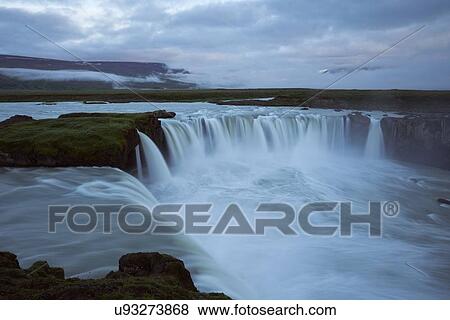 Godafoss at dawn View Large Photo Image Stock Photo - Godafoss at dawn. Fotosearch