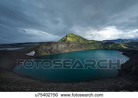 Stock Image - Iceland summer storm panorama. Fotosearch