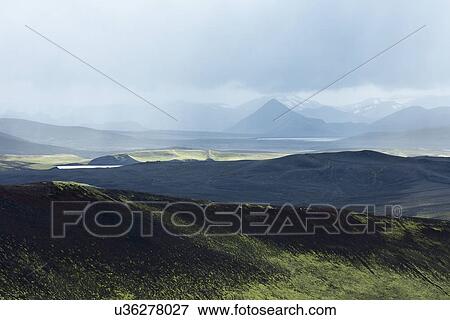 Stock Photo - Iceland summer storm panorama. Fotosearch