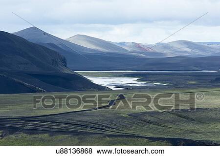 Stock Photo - Iceland summer storm panorama. Fotosearch