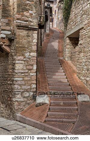 Medieval side street, Assisi, Umbria, Italy View Large Photo Image Stock Image - Medieval side street, Assisi, Umbria, Italy. Fotosearch