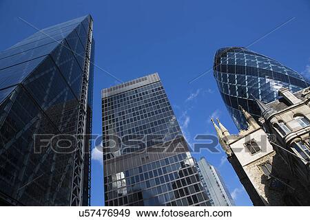 Canary Wharf, Gherkin, St Andrew Undershaft, London, England View Large Photo Image Stock Photo - Canary Wharf, Gherkin, St Andrew Undershaft, London, England. Fotosearch