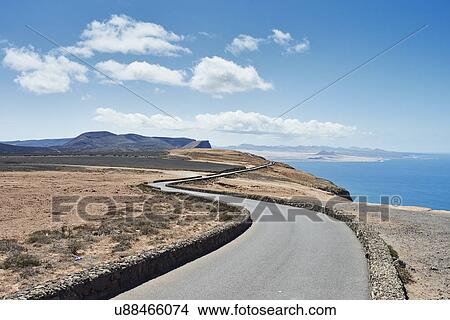 Coastal road, Lanzarote, Spain View Large Photo Image Picture - Coastal road, Lanzarote, Spain. Fotosearch