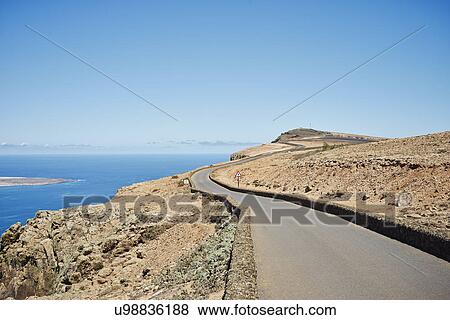 Coastal road, Lanzarote, Spain View Large Photo Image Stock Photo - Coastal road, Lanzarote, Spain. Fotosearch