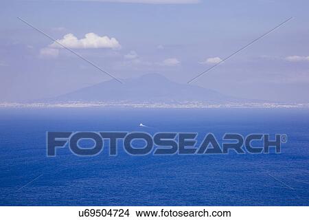 Distant view of Naples and Mount Vesuvius Capri, Italy View Large Photo Image Picture - Distant view of Naples and Mount Vesuvius Capri, Italy. Fotosearch