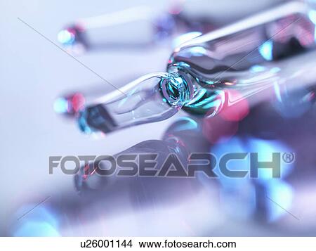 Picture - Drug ampoules sitting in tray awaiting injection. Fotosearch