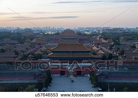 Stock Image - High angle view of Forbidden City, Beijing, China. Fotosearch