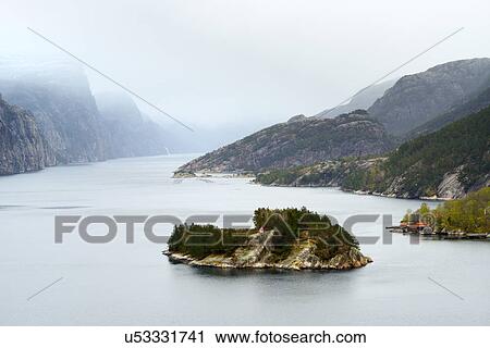 Island on Lysefjord, Rogaland County, Norway View Large Photo Image Stock Image - Island on Lysefjord, Rogaland County, Norway. Fotosearch