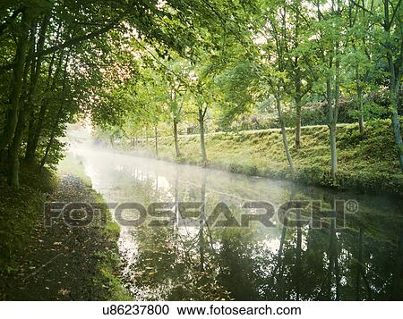 Mist on Royal Canal in morning, Ireland View Large Photo Image Stock Image - Mist on Royal Canal in morning, Ireland. Fotosearch