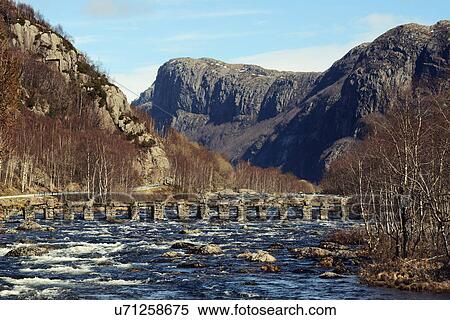 Old footbridge crossing river, Rogaland County, Norway View Large Photo Image Stock Photography - Old footbridge crossing river, Rogaland County, Norway. Fotosearch