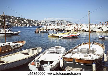 Stock Image - Posillipo beach, Capri, Napoli, Campania, Italia. Fotosearch