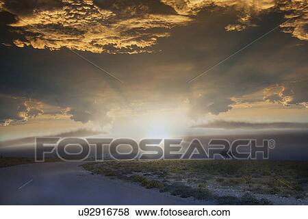 Road at sunrise, Etosha National Park, Namibia View Large Photo Image Stock Photo - Road at sunrise, Etosha National Park, Namibia. Fotosearch