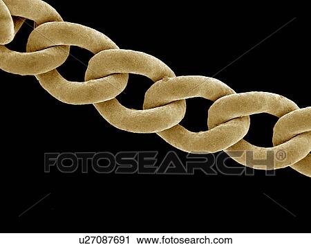 Small gold chain SEM View Large Photo Image Stock Image - Small gold chain SEM. Fotosearch