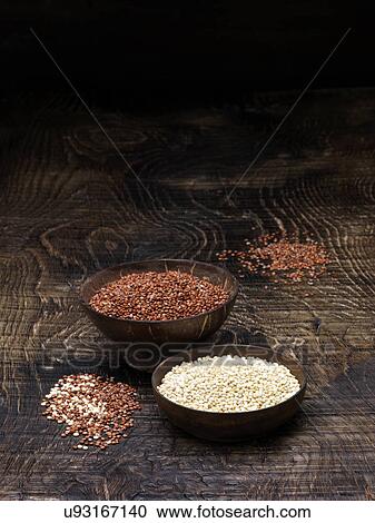 Still life with bowls of red quinoa and white quinoa seeds View Large Photo Image Stock Image - Still life with bowls of red quinoa and white quinoa seeds. Fotosearch