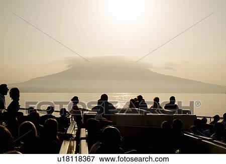 Stock Photo - Tourists, Vesuvio Volcano, Napoli, Campania, Italia. Fotosearch