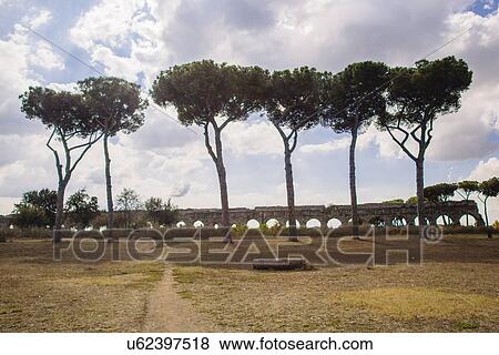 Stock Photo - View of ancient aqueduct, Parco degli Acquedotti, Rome, Italy. Fotosearch