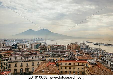 View of Mount Vesuvius over Naples, Italy View Large Photo Image Stock Photo - View of Mount Vesuvius over Naples, Italy. Fotosearch