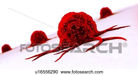 Clipart - Cancer cells, illustration. Fotosearch