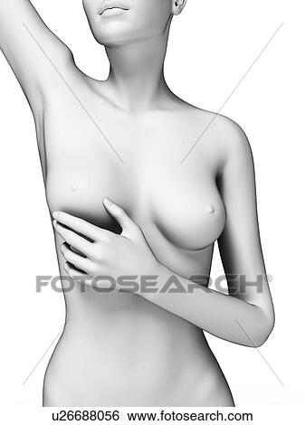 Female examining her breast, illustration View Large Illustration Stock Illustration - Female examining her breast, illustration. Fotosearch