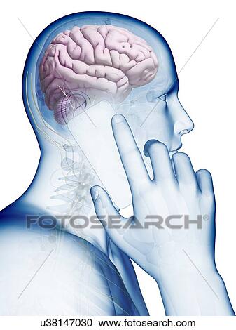 Clipart - Person using a mobile phone, illustration. Fotosearch