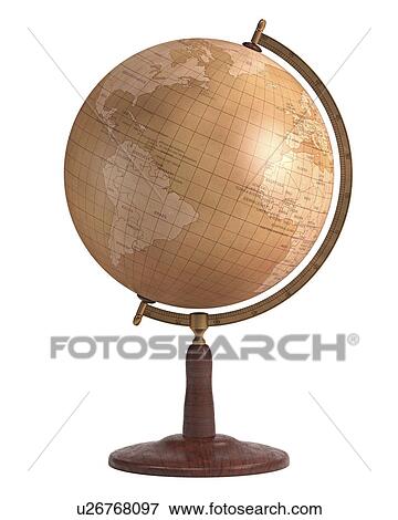 Vintage globe View Large Illustration Stock Illustration - Vintage globe. Fotosearch