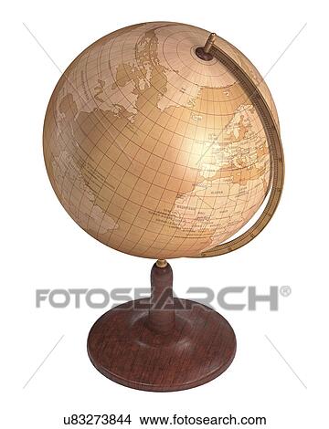Vintage globe View Large Illustration Stock Illustration - Vintage globe. Fotosearch