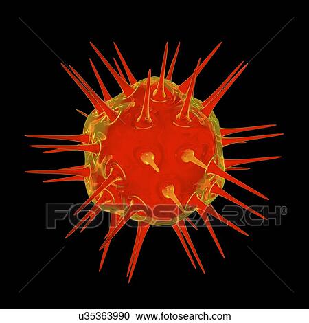 Clipart - Virus, conceptual illustration. Fotosearch