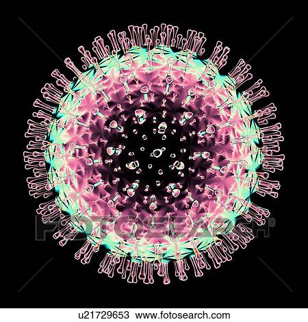 Drawing - Virus, conceptual illustration. Fotosearch