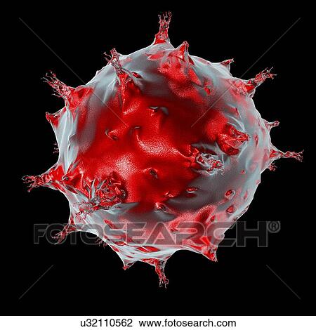 Drawing - Virus, conceptual illustration. Fotosearch
