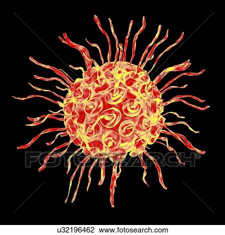Drawing - Virus, conceptual illustration. Fotosearch