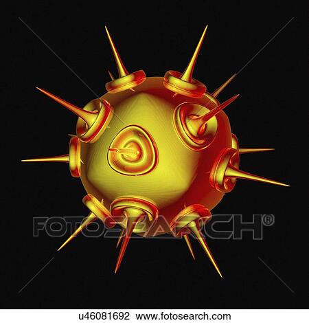 Drawing - Virus, conceptual illustration. Fotosearch