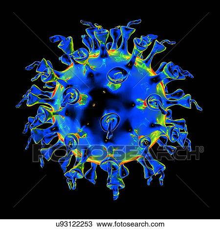 Drawing - Virus, conceptual illustration. Fotosearch