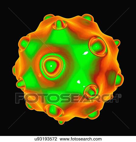 Drawing - Virus, conceptual illustration. Fotosearch