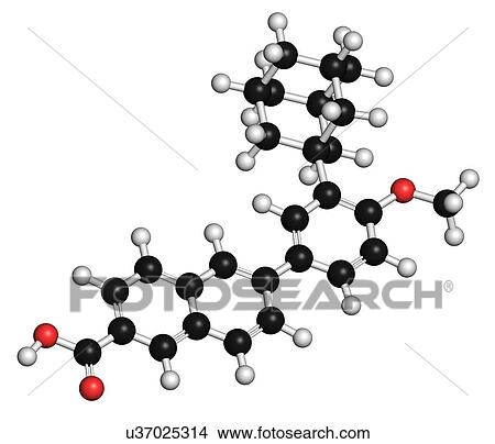 Stock Illustration - Adapalene acne drug molecule. Fotosearch