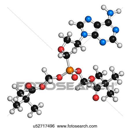 Stock Illustration - Adefovir dipivoxil hepatitis B drug. Fotosearch