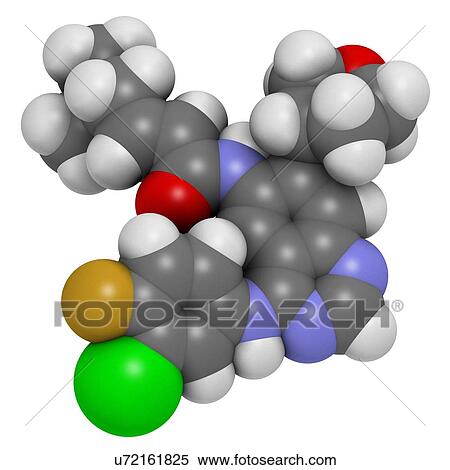 Stock Illustration - Afatinib cancer drug molecule. Fotosearch