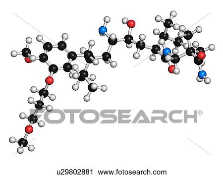 Clip Art - Aliskiren hypertension drug molecule. Fotosearch