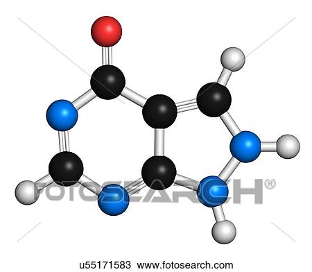 Drawing - Allopurinol gout drug molecule. Fotosearch