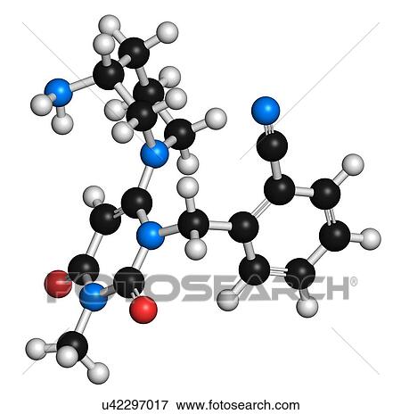 Stock Illustration - Alogliptin diabetes drug molecule. Fotosearch