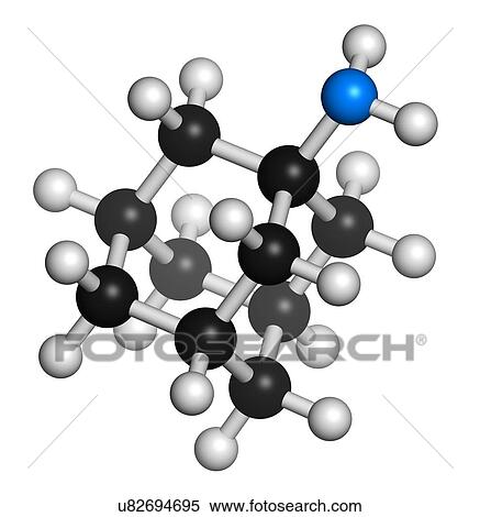 Stock Illustration - Amantadine drug molecule. Fotosearch