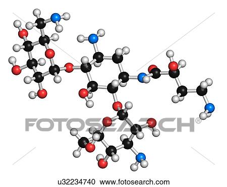 Clipart - Amikacin aminoglycoside antibiotic. Fotosearch
