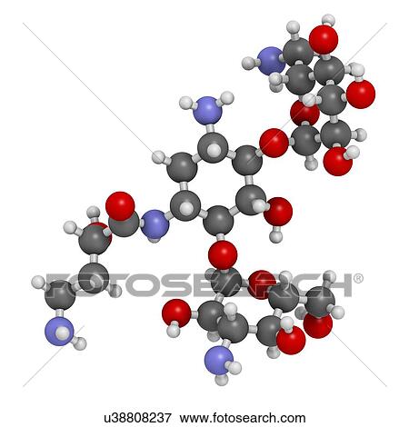 Stock Illustration - Amikacin aminoglycoside antibiotic. Fotosearch