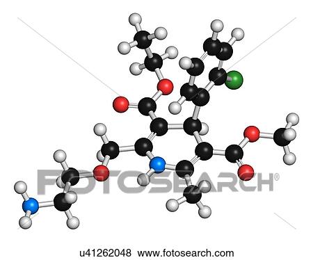 Stock Illustration - Amlodipine hypertension drug molecule. Fotosearch
