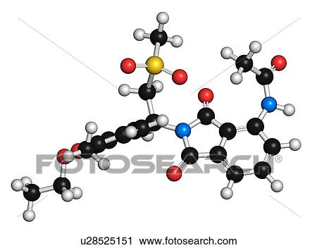 Clip Art - Apremilast psoriasis drug molecule. Fotosearch