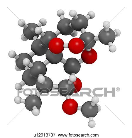 Stock Illustration - Artemether malaria drug molecule. Fotosearch