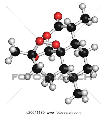Clipart - Artemisinin malaria drug molecule. Fotosearch