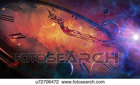 Drawing - Artwork conceptualising time. Fotosearch