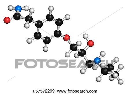 Stock Illustration - Atenolol hypertension drug molecule. Fotosearch